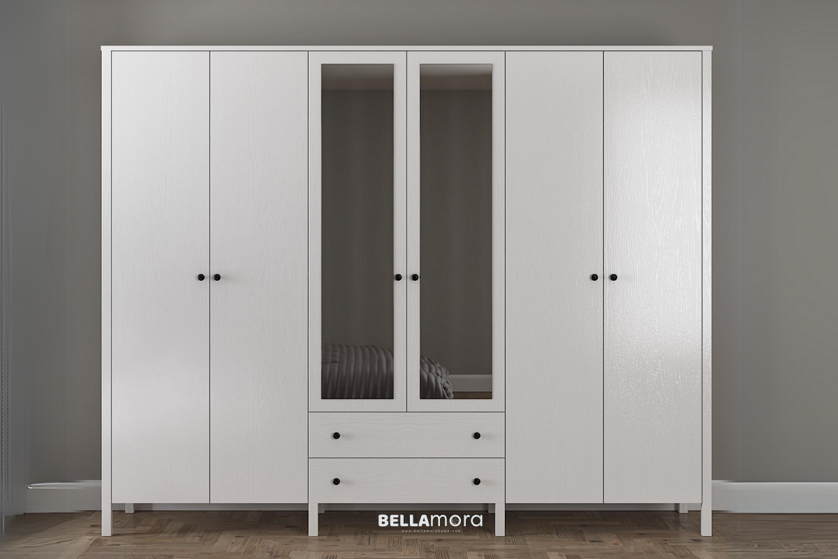 HELEN BFRN-10011 Wooden White Wardrobe