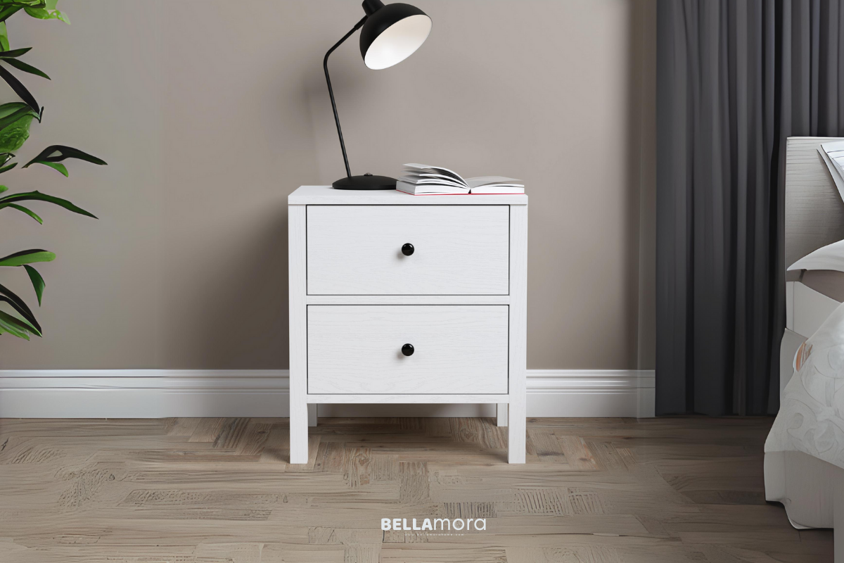 HELEN BFRN-10029 Wooden White Nightstand