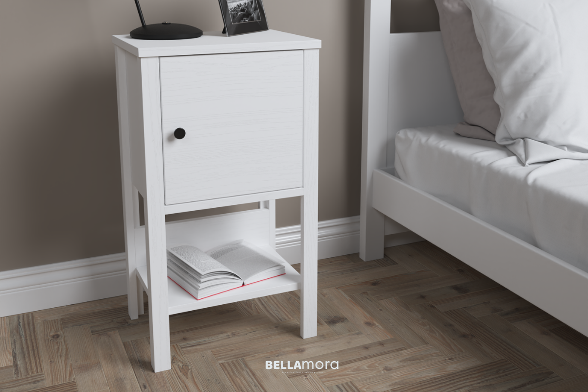 HELEN BFRN-10030 Wooden White Nightstand