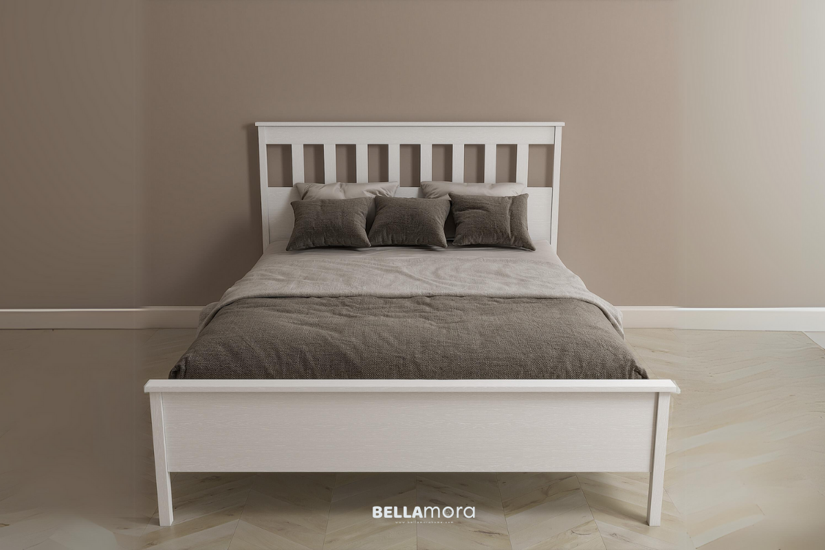 HELEN BFRN-10063 Wooden White Bedstead