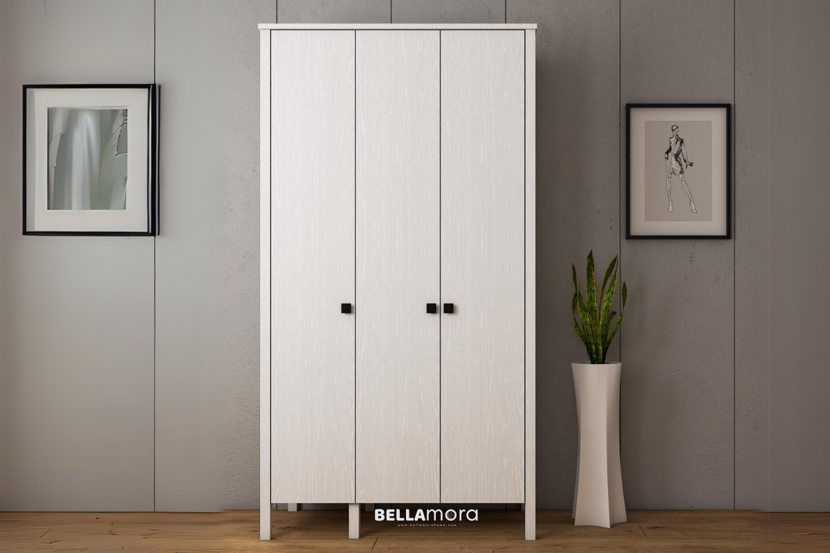 HELEN BFRN-10067 Wooden White Wardrobe