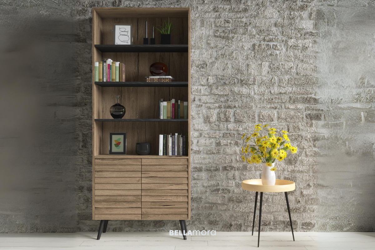 LENA BFRN-7009 Walnut Bookcase