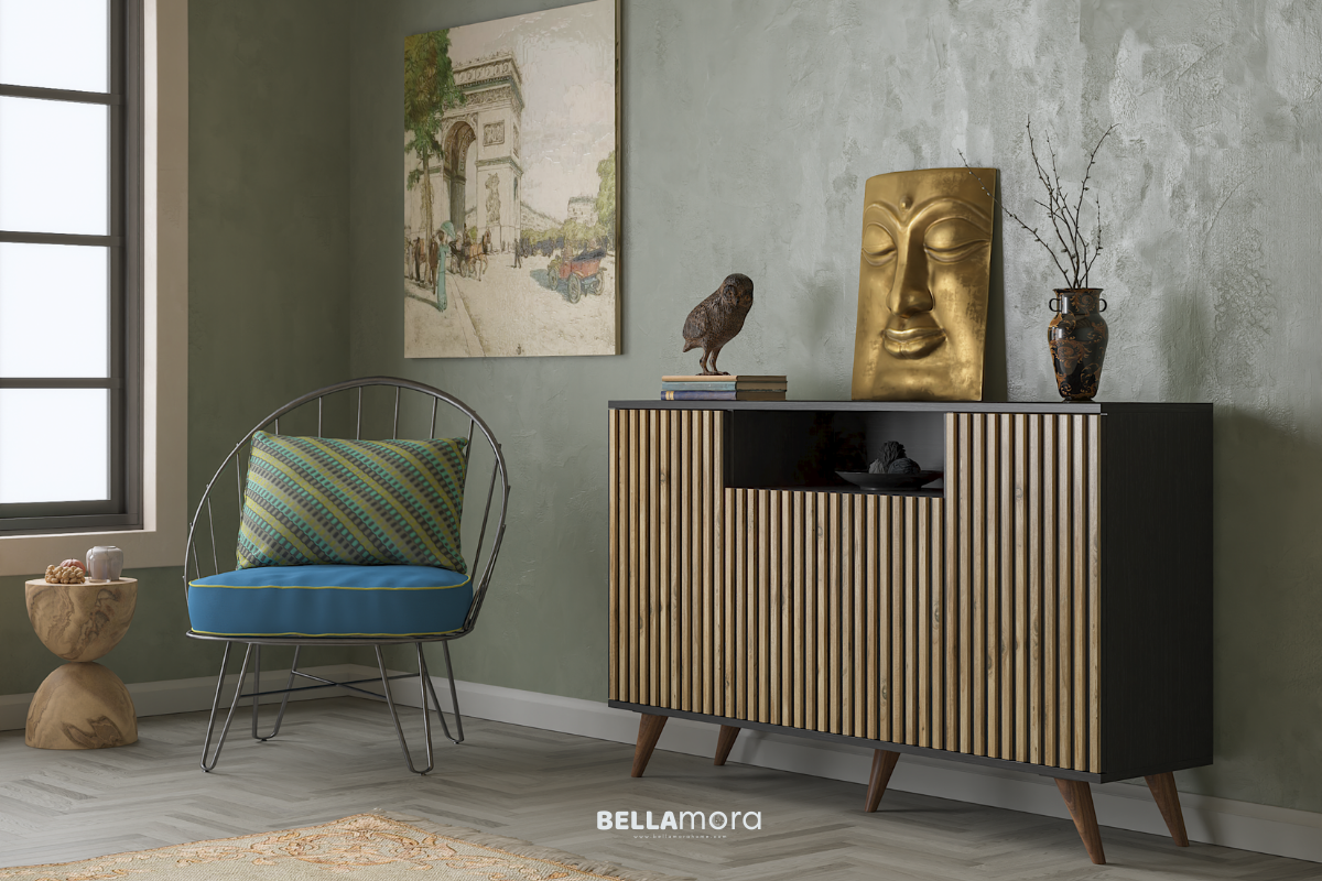 ZEBRA BFRN-9004-1 Atlantic Pine & Wooden Black Console